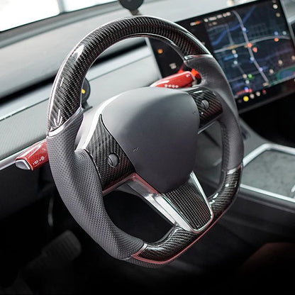 Sport Grip Carbon Fiber Steering Wheel for Tesla Model 3 / Y【Style 40】