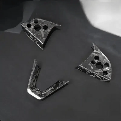 Steering Wheel Bezel Overlay Real Dry Carbon Fiber for New Model 3 & Model Y (3 Pieces)