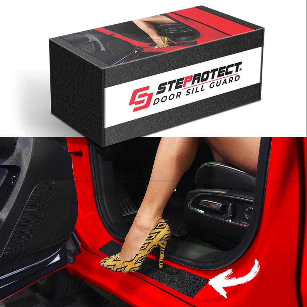 STEProtect Car Door Jamb Guard and Sill Protector | Black Adhesive DIY Kit