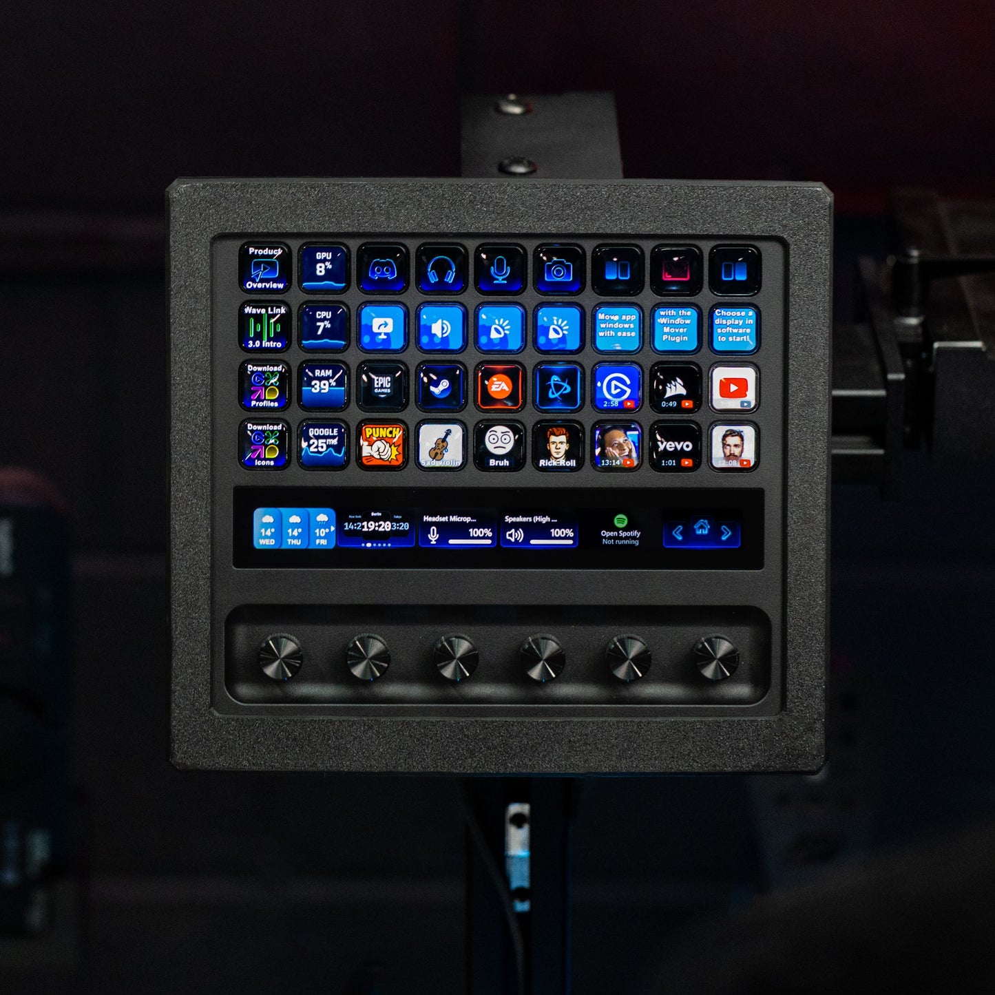 Stream Deck + XL Enclosure with Metal Swivel Mount