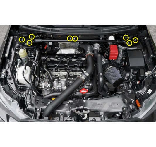 ZSPEC Strut Bar Fastener Kit for Mitsubishi Lancer EVO X 10, Stainless & Billet