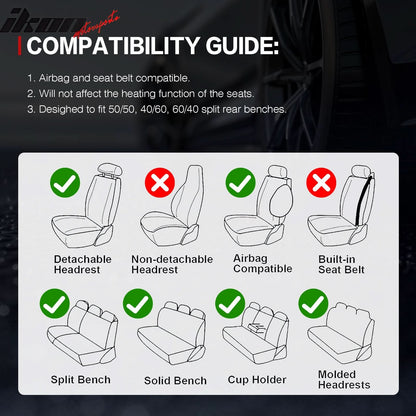 Universal PU Leather Car Seat Cover w/ Lumbar 04B Style Full Set