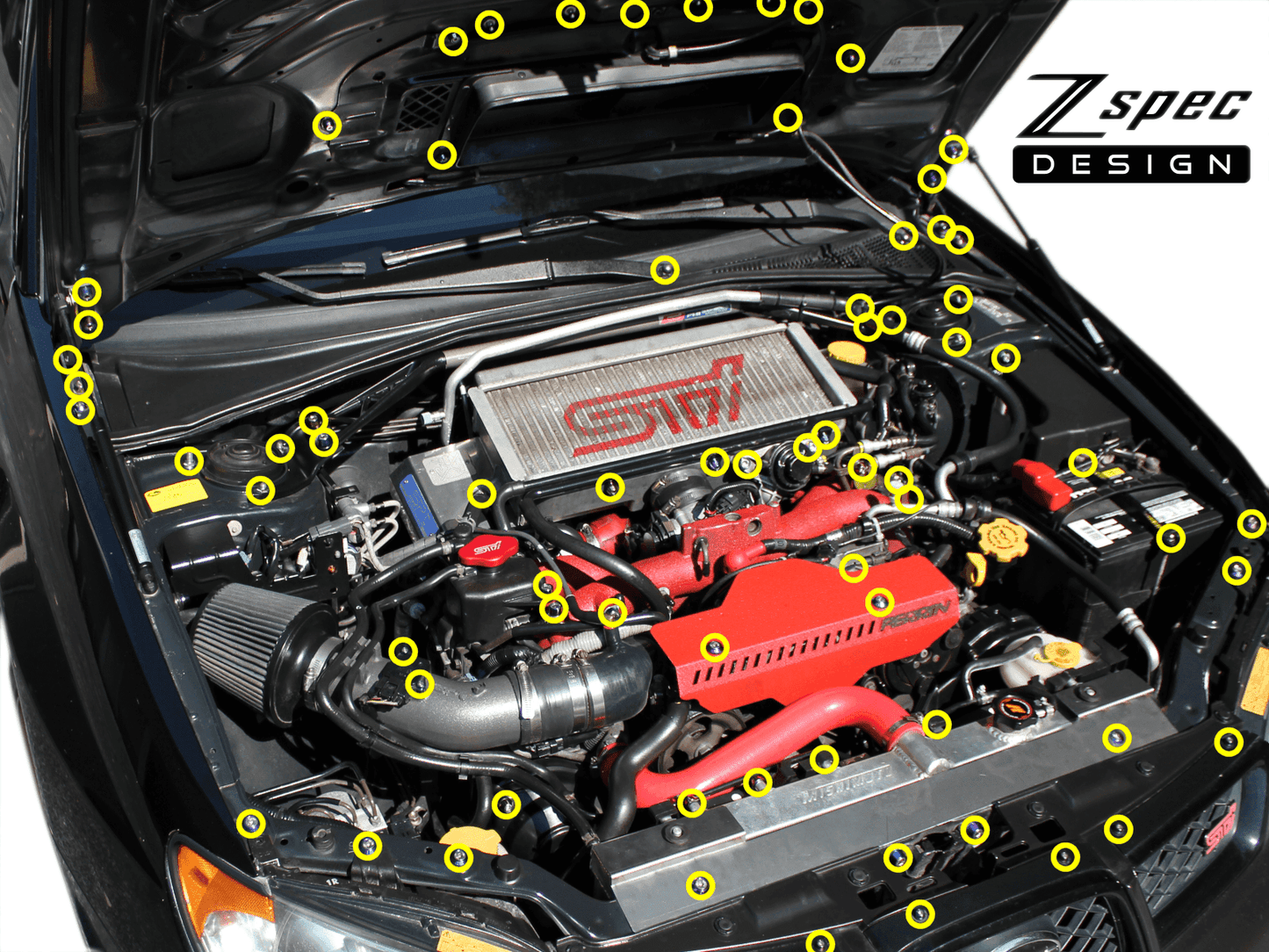 ZSPEC Stage-3 Dress Up Bolts® Fastener Kit for '02-07 Subaru WRX & STI, Stainless & Billet