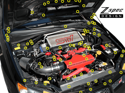 ZSPEC Stage-3 Dress Up Bolts® Fastener Kit for '02-07 Subaru WRX & STI, Stainless & Billet
