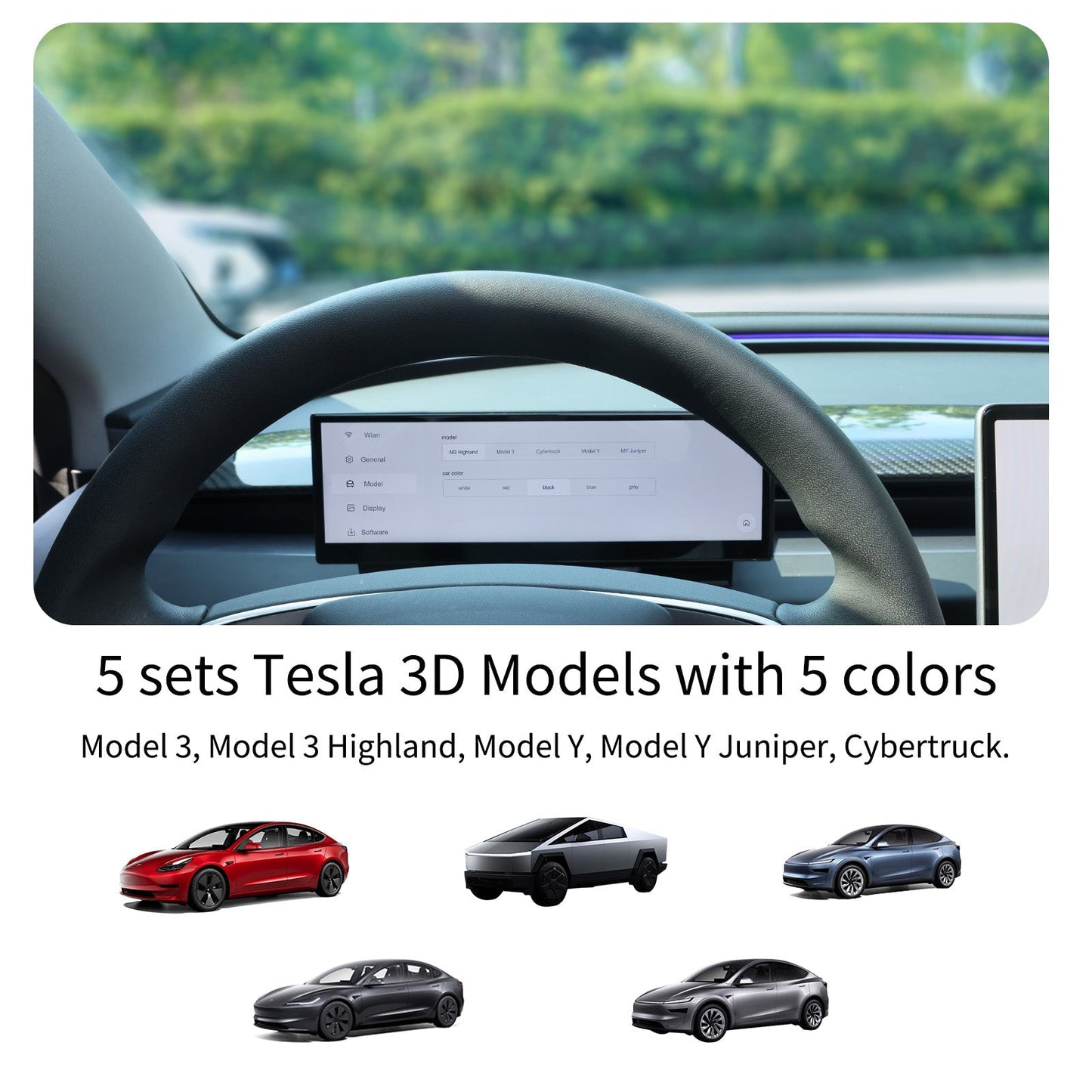 TESERY 10.88′′ Touch Screen Instrument Cluster Dashboard Display for Model 3/Y