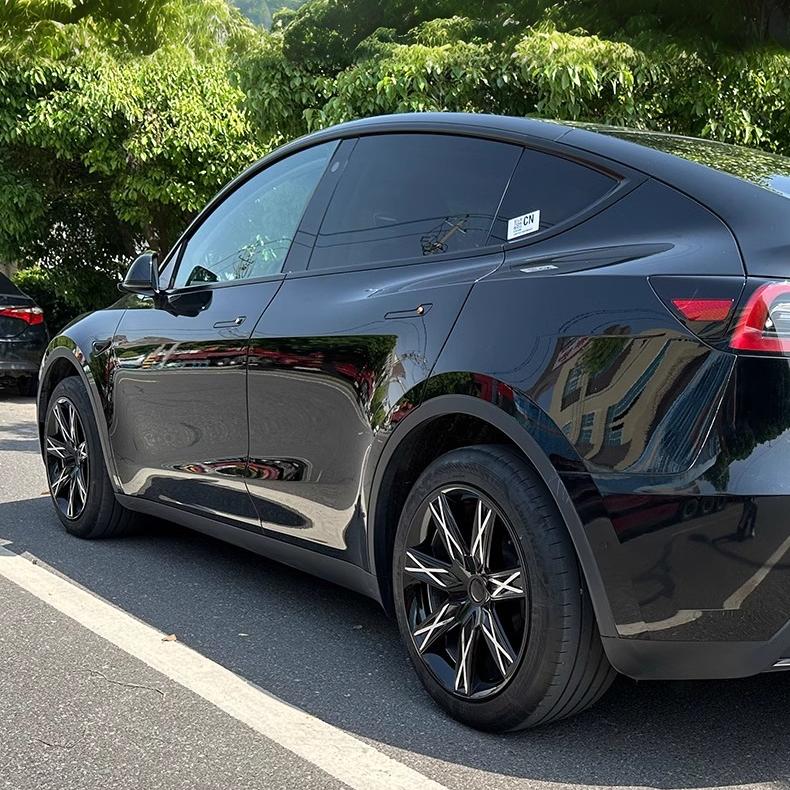 19" Double Star ABS Wheel Covers for Model Y Gemini | 4-Piece Set | Aerodynamic | Weather-Resistant