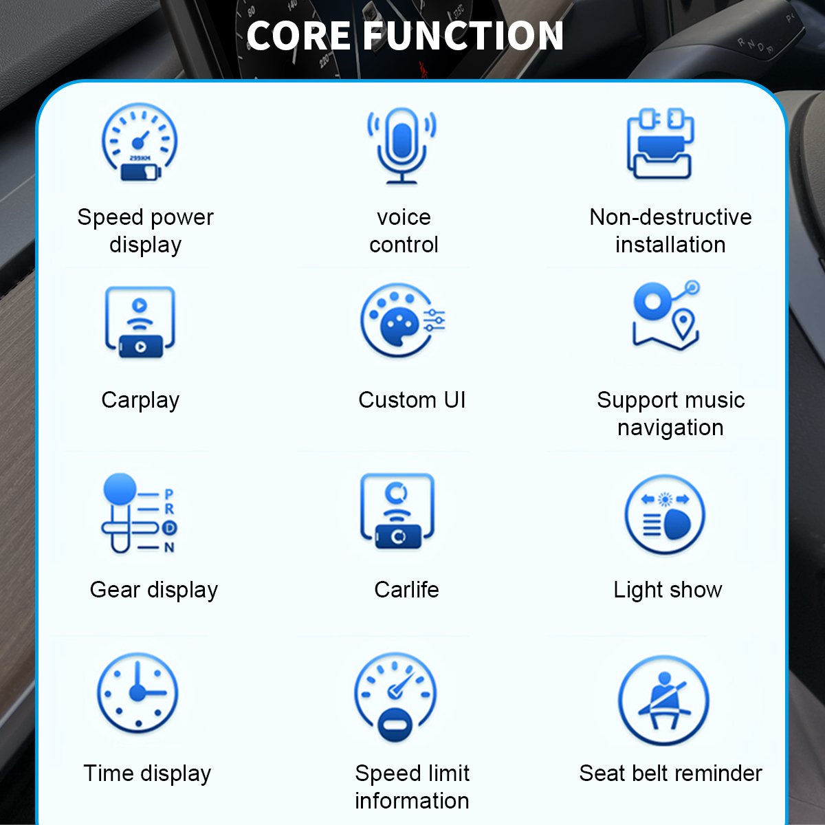 TESERY 9‘’ Carplay Instrument Dashboard Screen Display for Model 3 / Y