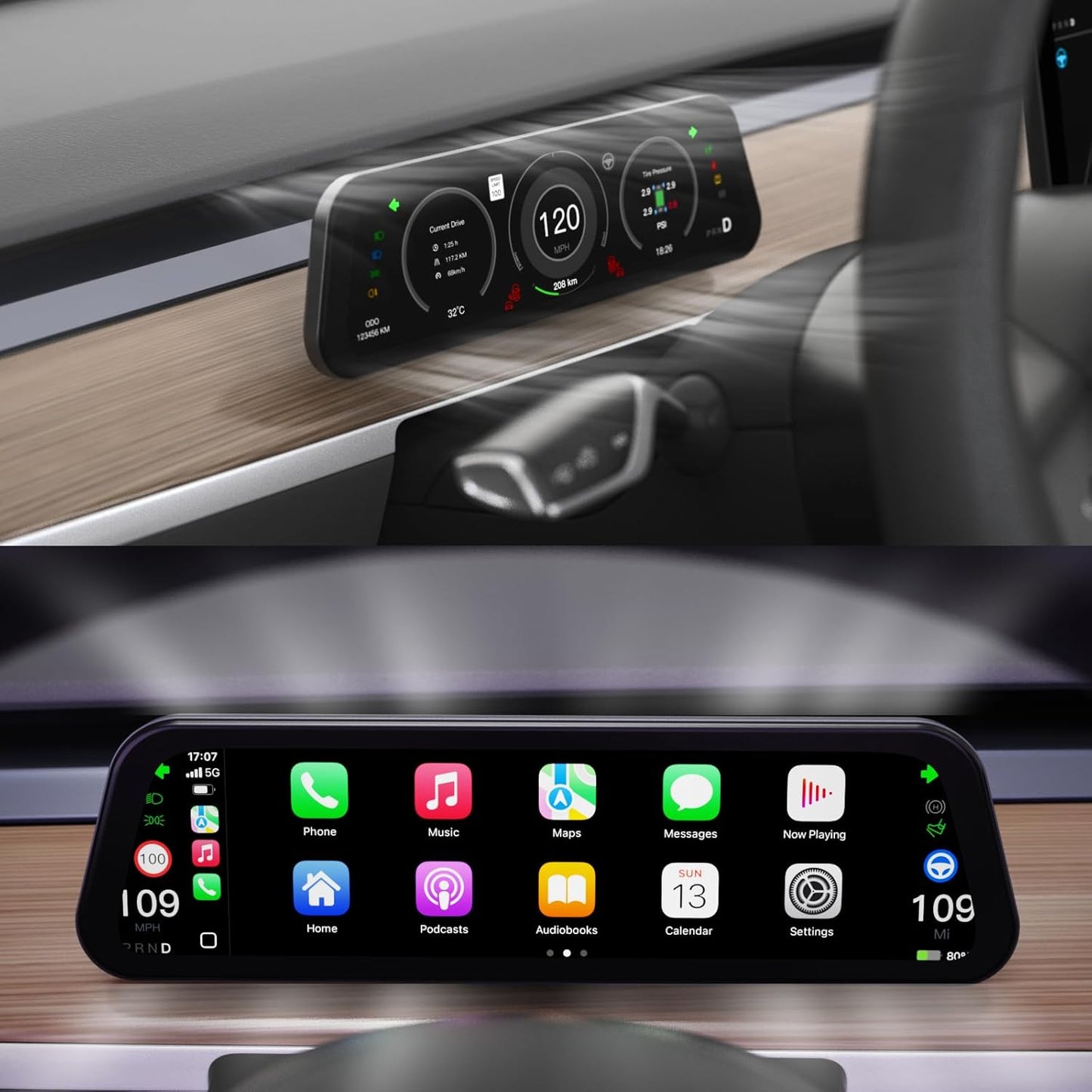 TESERY 9.6 Inch Instrument Cluster Dashboard Display for Model 3 / Y