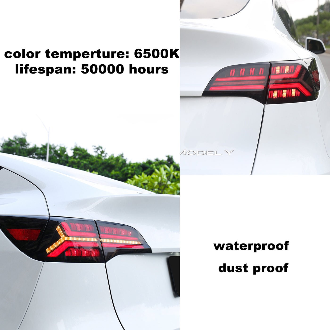 TESERY Fish Bone Tail Light for Model 3/Y