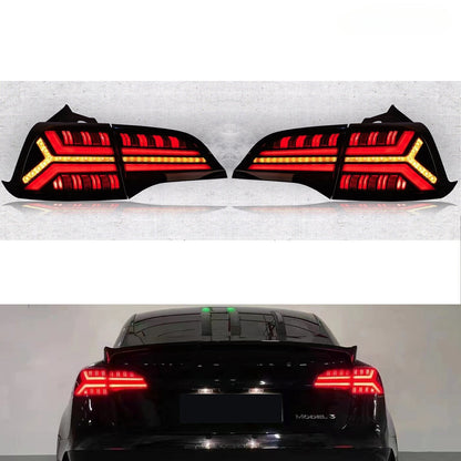 TESERY Fish Bone Tail Light for Model 3/Y