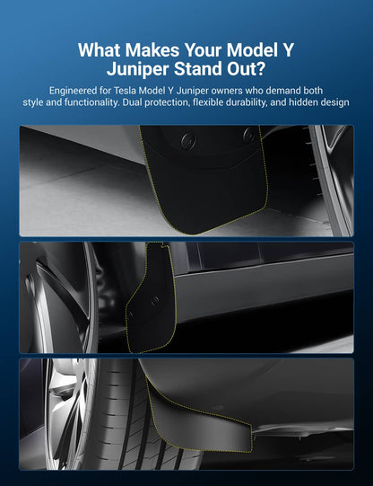 TESERY Hidden Mud Flaps for Model Y Juniper | Invisible Protection