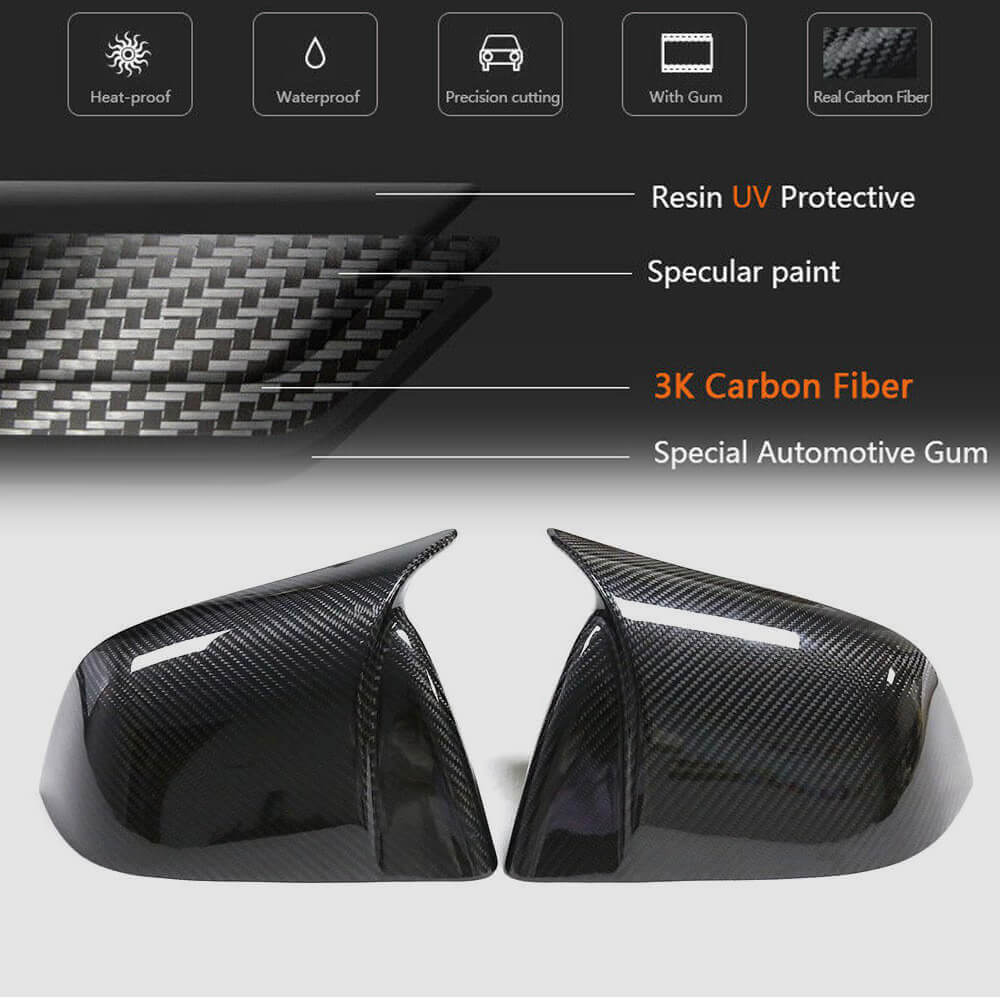 TESERY Mirror Caps for Model Y / 3 ( Sporty Style ) - Dry Carbon Fiber Exterior Mods