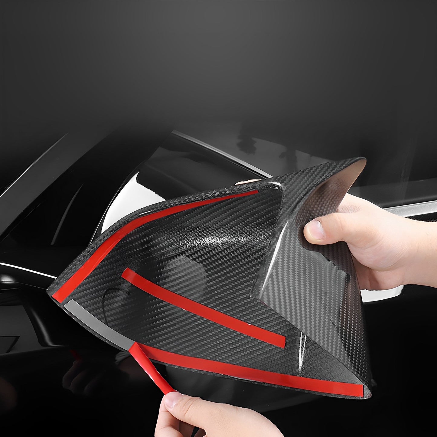 Dry Carbon Fiber Mirror Caps for Model S/X | Sporty Style | 2 Finishes | 4 Versions | Lightweight