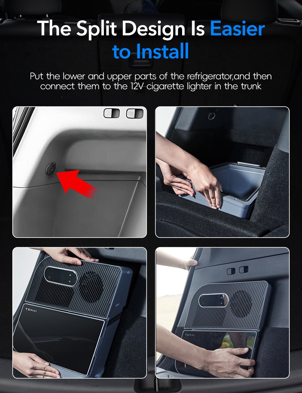 TESERY Rear Trunk On-Board Refrigerator for Model Y (5 Seaters)