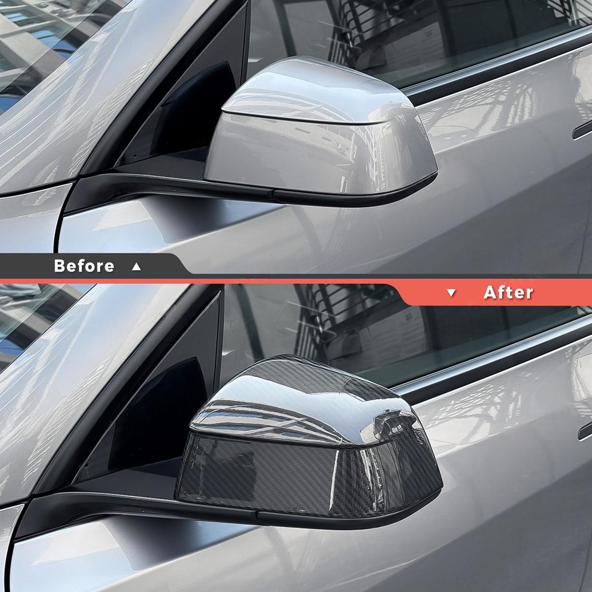 Carbon Fiber Mirror Covers for Model Y 2020-2025.03 | Juniper Style | 3 Finishes | 3M Adhesive