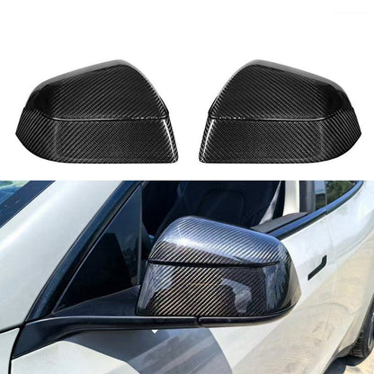 Carbon Fiber Mirror Covers for Model Y 2020-2025.03 | Juniper Style | 3 Finishes | 3M Adhesive