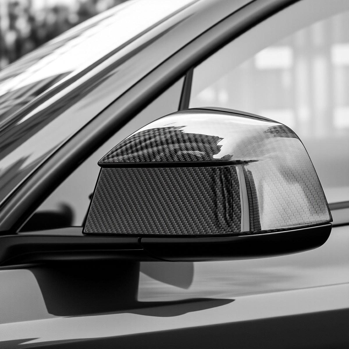 TESERY Side Mirror Cover for Model Y Juniper (OEM Style) - Dry Carbon Fiber Exterior Mods