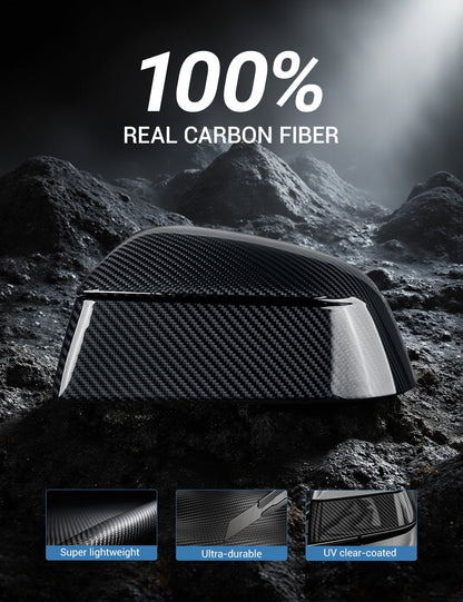 TESERY Side Mirror Cover for Model Y Juniper (OEM Style) - Dry Carbon Fiber Exterior Mods