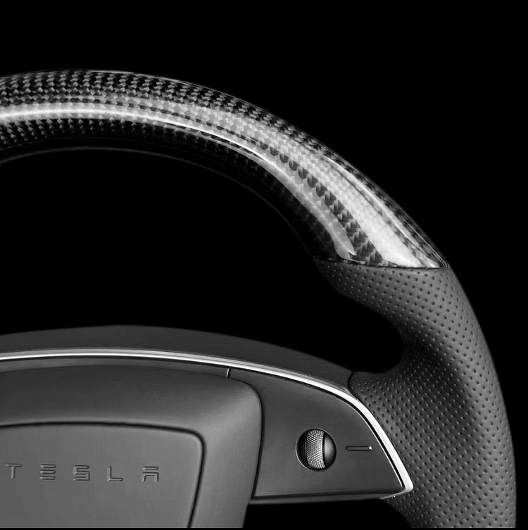 TESERY Sport Carbon Fiber Steering Wheel Replacement for Model 3 Highland & Model Y Juniper