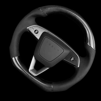 TESERY Sport Carbon Fiber Steering Wheel Replacement for Model 3 Highland & Model Y Juniper