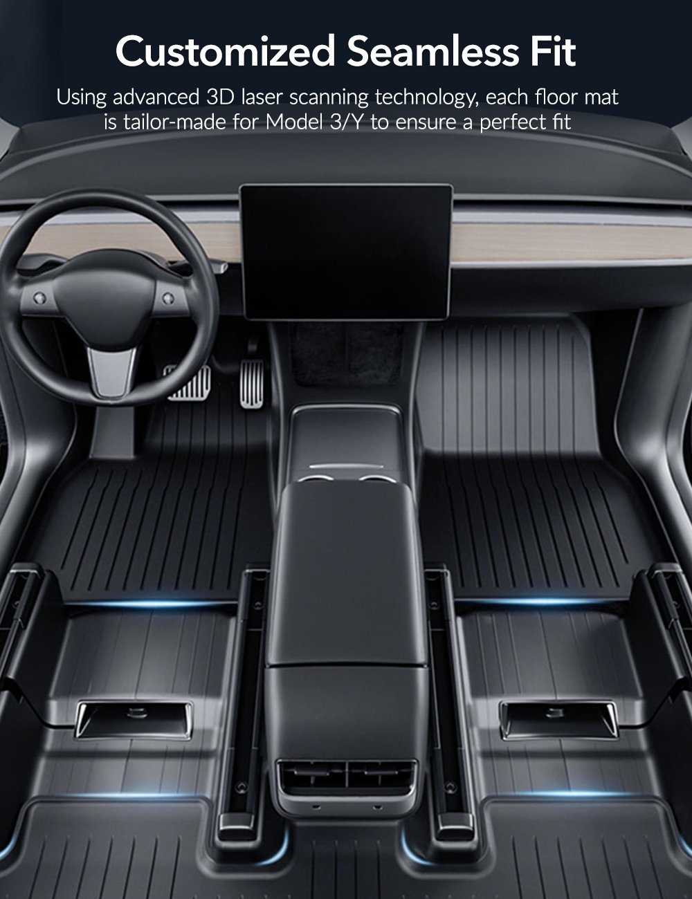 TESERY TPE All Weather Floor Mats for Tesla Model Y & Model 3