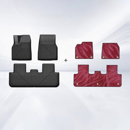TESERY TPE+Carpet Double Layer Floor Mats for Model Y Juniper