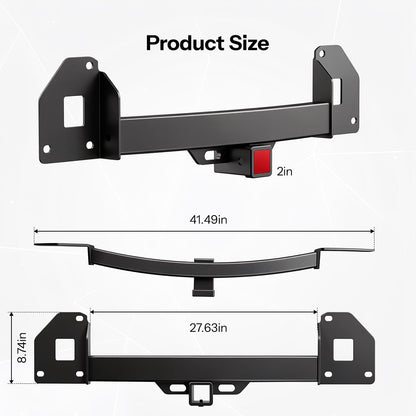TESERY Trailer Tow Hitch for Model Y | 6500 lbs Capacity | No-Drill Install