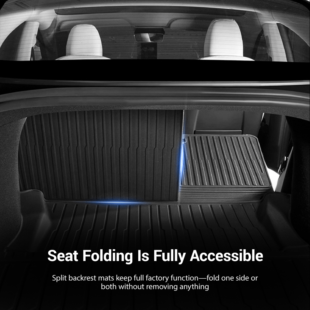 TESERY Trunk Mat With Backrest Mat for Model 3 Highland