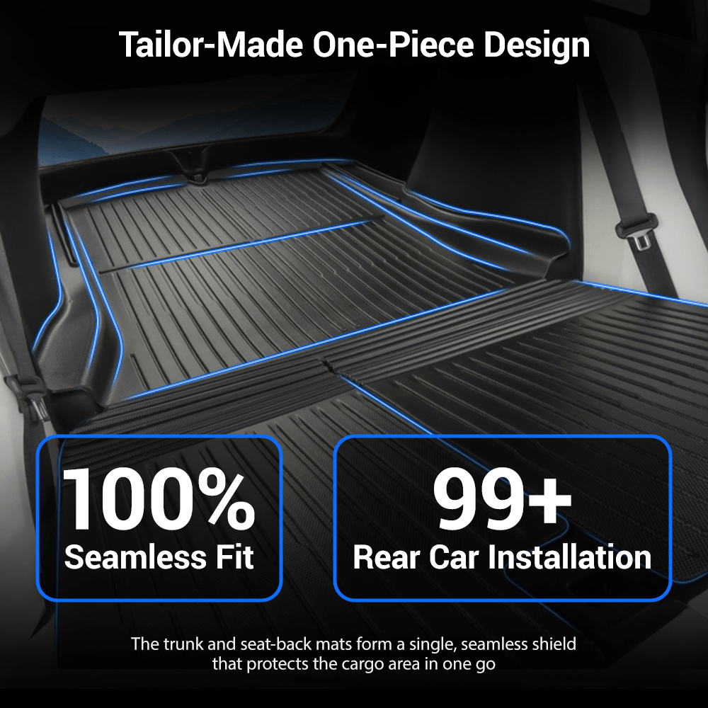 TESERY Trunk Mat With Backrest Mat for Model 3 Highland