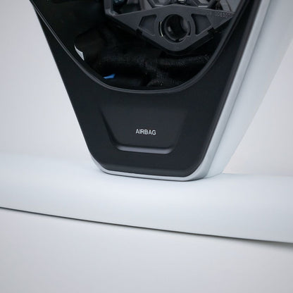 TESERY Yoke Plaid Steering Wheel for Tesla Model 3 / Y【White Leather】