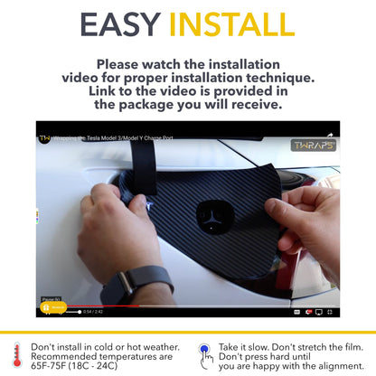 Charge Port Wrap | Carbon Fiber Decal for 2017-2023 Tesla Model 3 and 2019-2025 Tesla Model Y