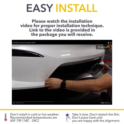 Front Lower Lip Wrap | Carbon Fiber Chin Spoiler Decal for Tesla Model S 2021-2026