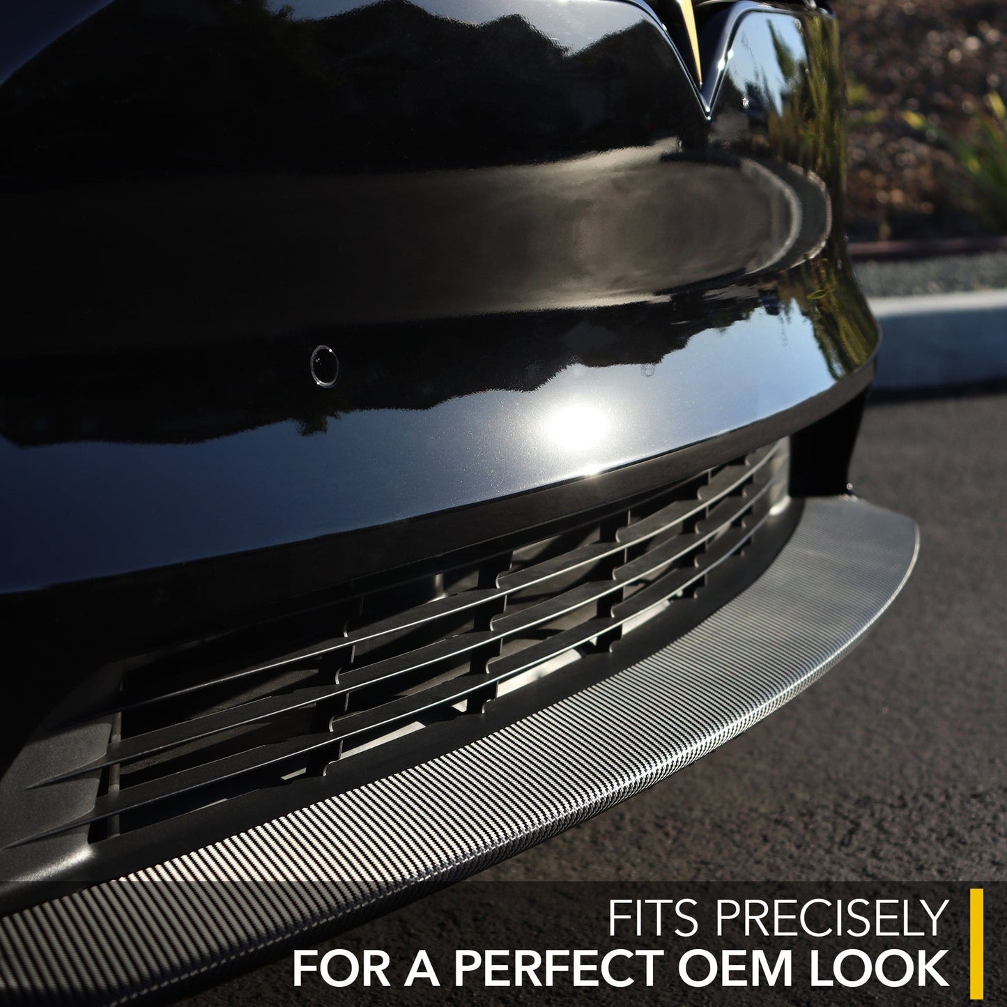 Front Lower Lip Wrap | Carbon Fiber Chin Spoiler Decal for Tesla Model S 2021-2026