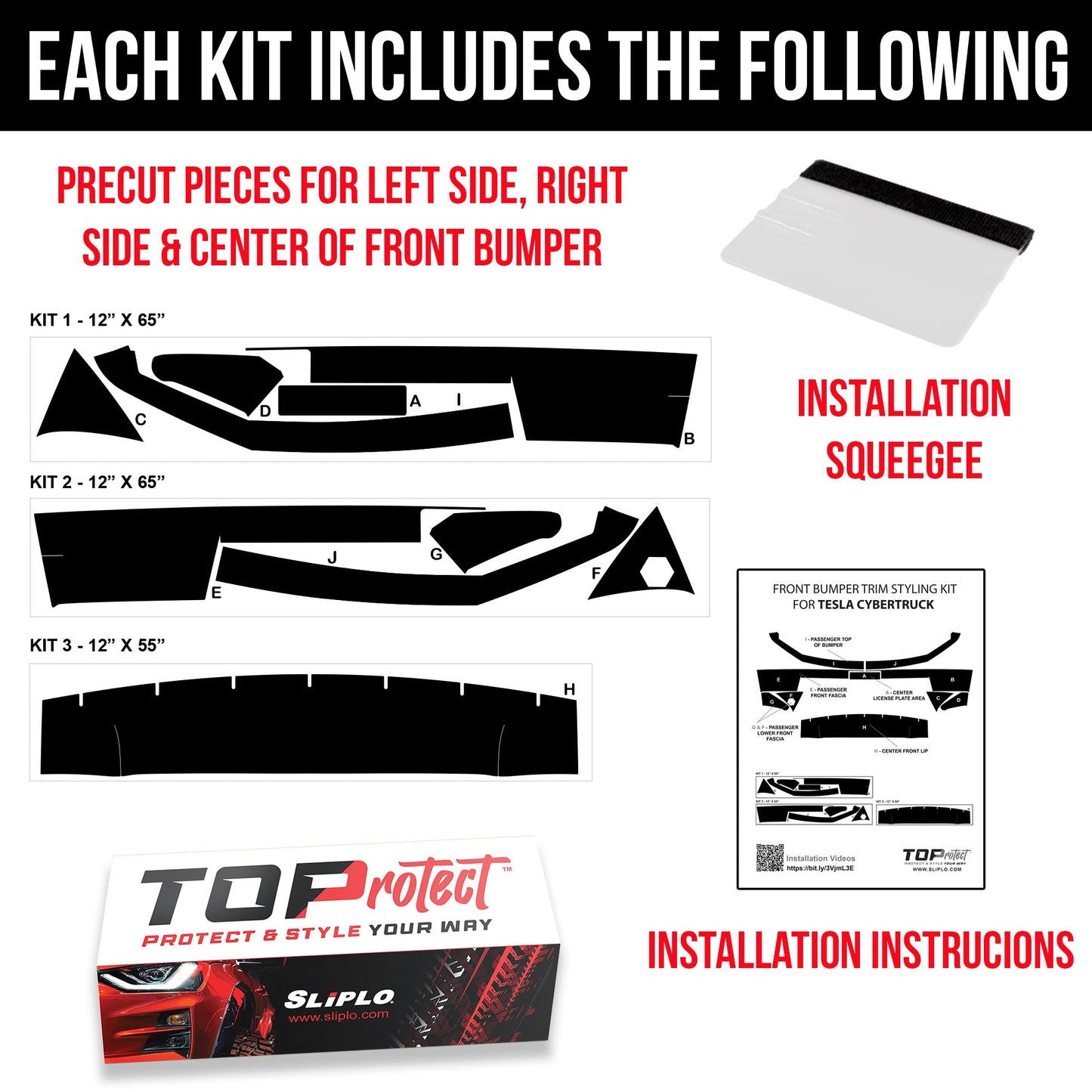 Cybertruck Front Bumper Protection Armor Vinyl DIY Kit | TOProtect