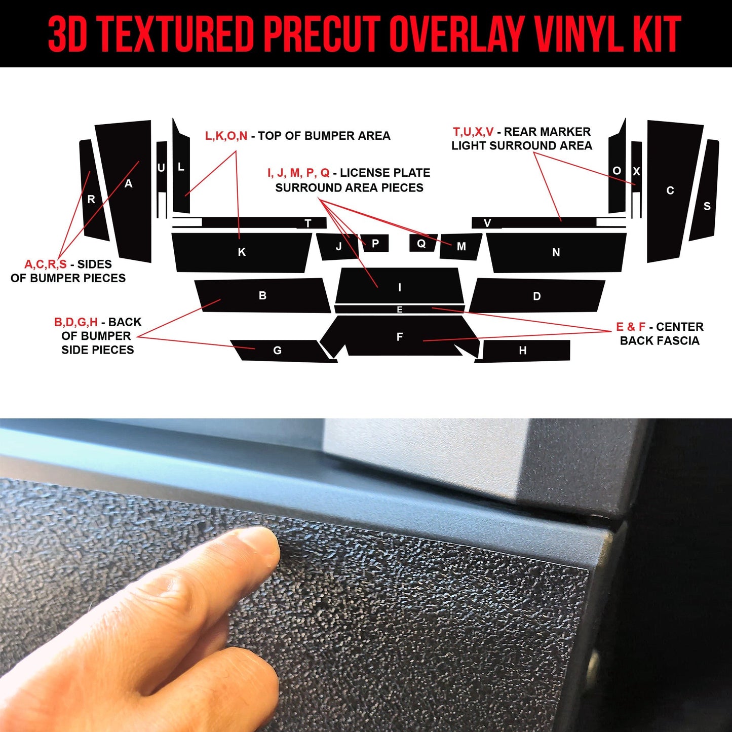 Cybertruck Rear Bumper Protection Armor Vinyl DIY Kit | TOProtect