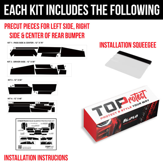 Cybertruck Rear Bumper Protection Armor Vinyl DIY Kit | TOProtect