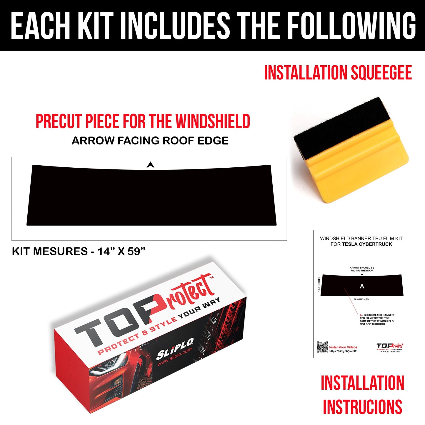 TOProtect Windshield Sun Visor Banner for Tesla Cybertruck | Style & Protection