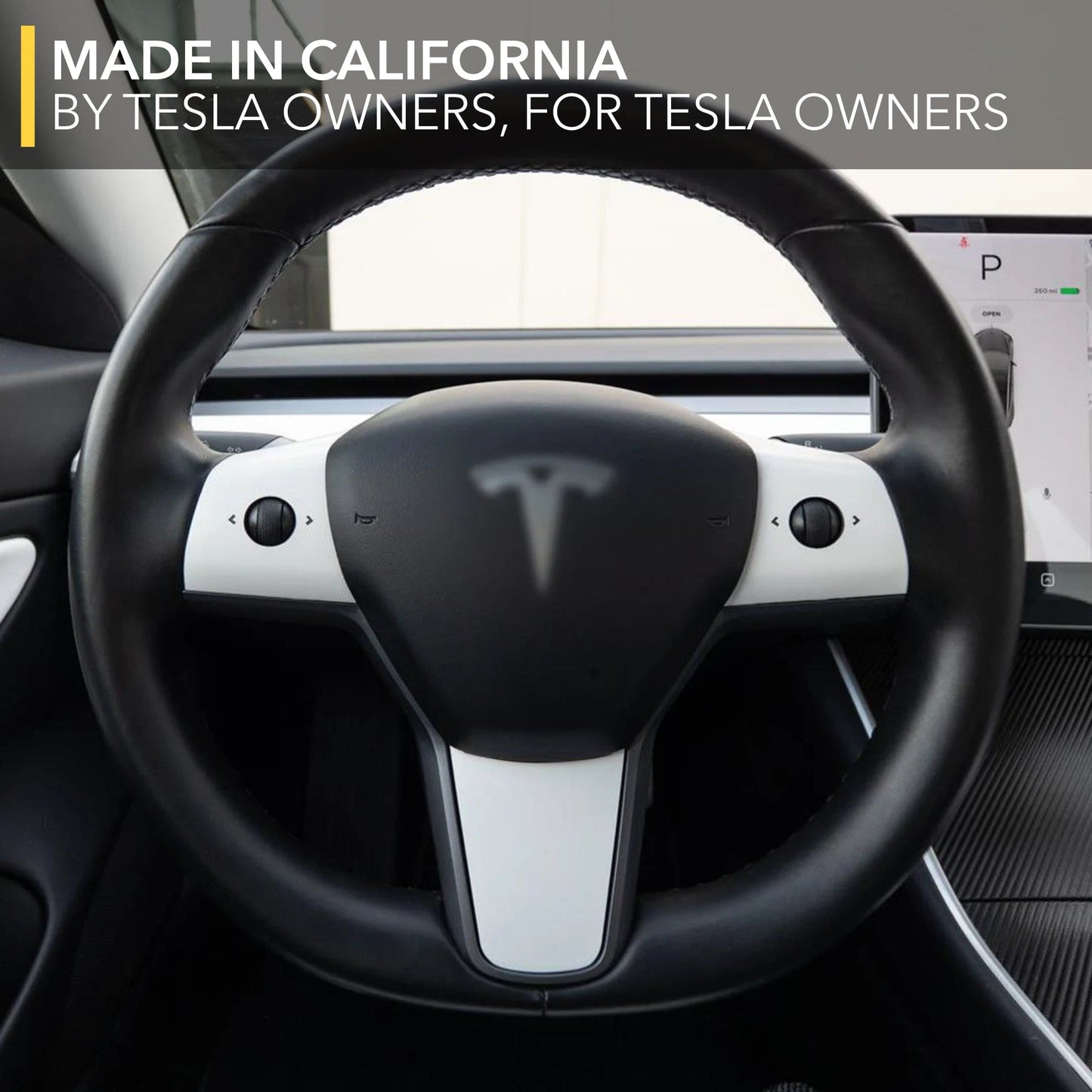 Steering Wheel Vinyl Cover | 2017-2023 Tesla Model 3 & 2021-2025 Tesla Model Y