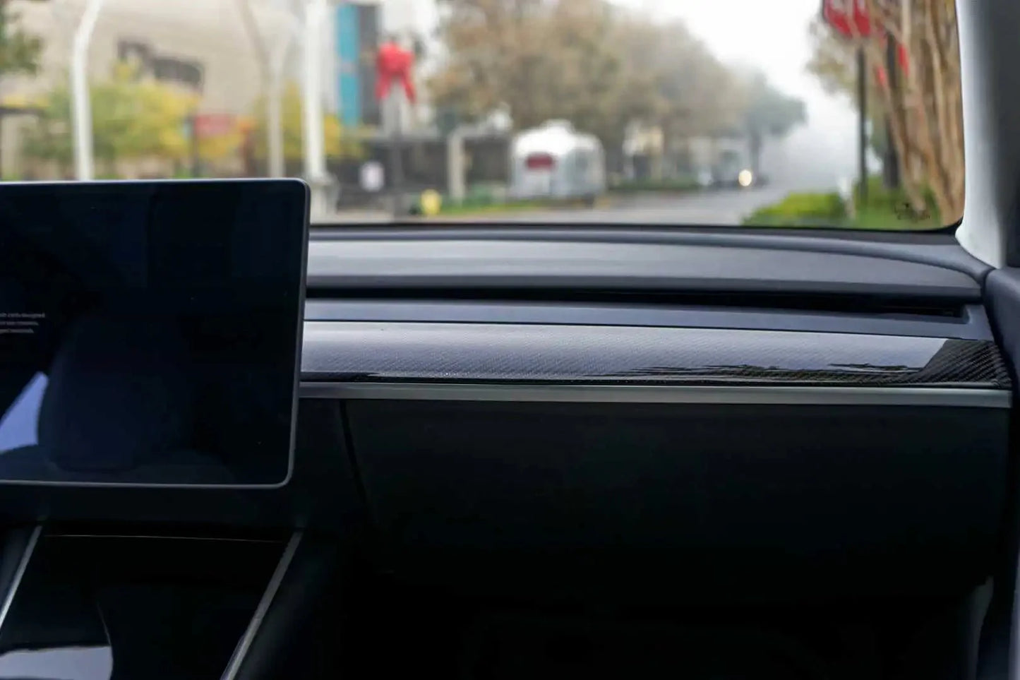 Tesla Model 3/Y Glossy Carbon Fiber Dashboard Replacement