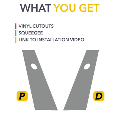 B Pillars Vinyl Wrap | Carbon Fiber Film Decal for Tesla Model S 2021-2026