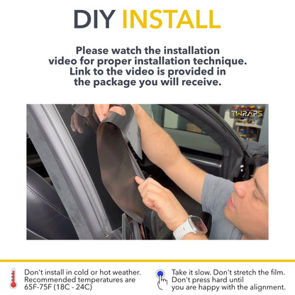 B Pillars Vinyl Wrap | Carbon Fiber Film Decal for Tesla Model S 2021-2026