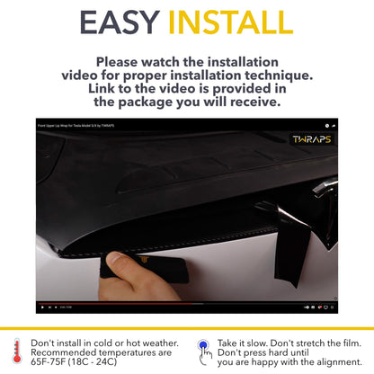 Front Upper Lip Wrap | Underhood Apron Trim Cover for Tesla Model S 2021-2025