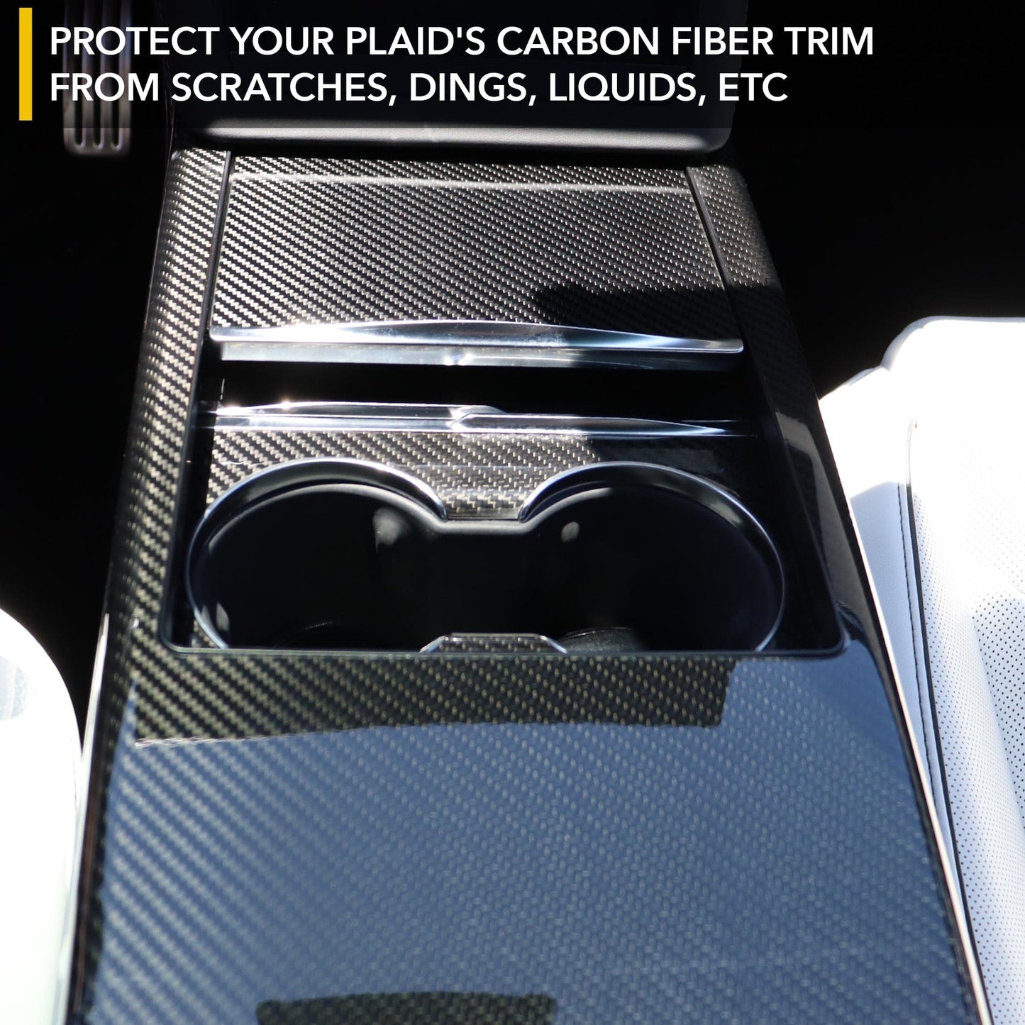Interior PPF Kit | Paint Protection Film Wrap for All Carbon Fiber Trims Tesla Model S Plaid 2021-2026
