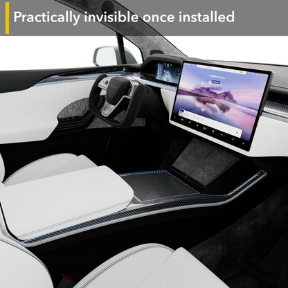 Interior PPF Kit | Paint Protection Film Wrap for All Carbon Fiber Trims Tesla Model S Plaid 2021-2026