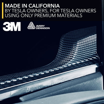 Interior Vinyl Wrap Kit | Plaid Style Black Carbon Fiber for Tesla Model S 2021-2026