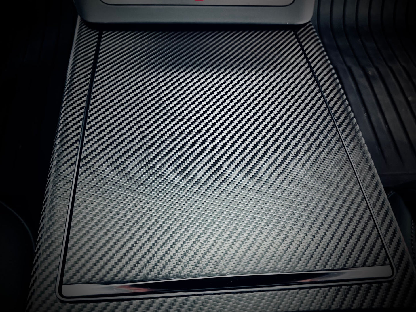 Interior Vinyl Wrap Kit | Plaid Style Black Carbon Fiber for Tesla Model S 2021-2026