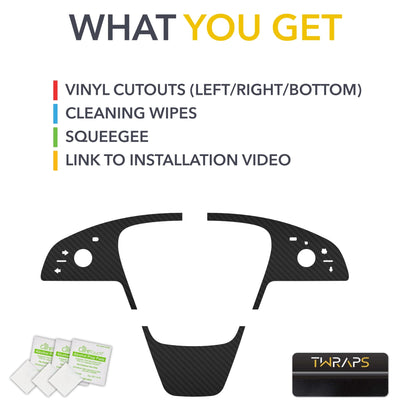 Steering Wheel / Yoke Vinyl Covers | 2021-2026 Tesla Model S / Model X
