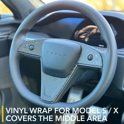 Steering Wheel / Yoke Vinyl Covers | 2021-2026 Tesla Model S / Model X
