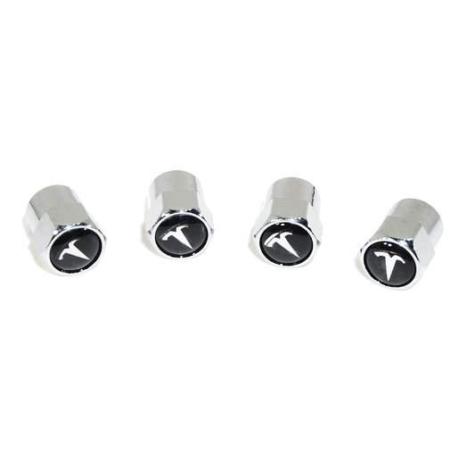 Chrome Valve Stem Tire Caps, Style: Tesla
