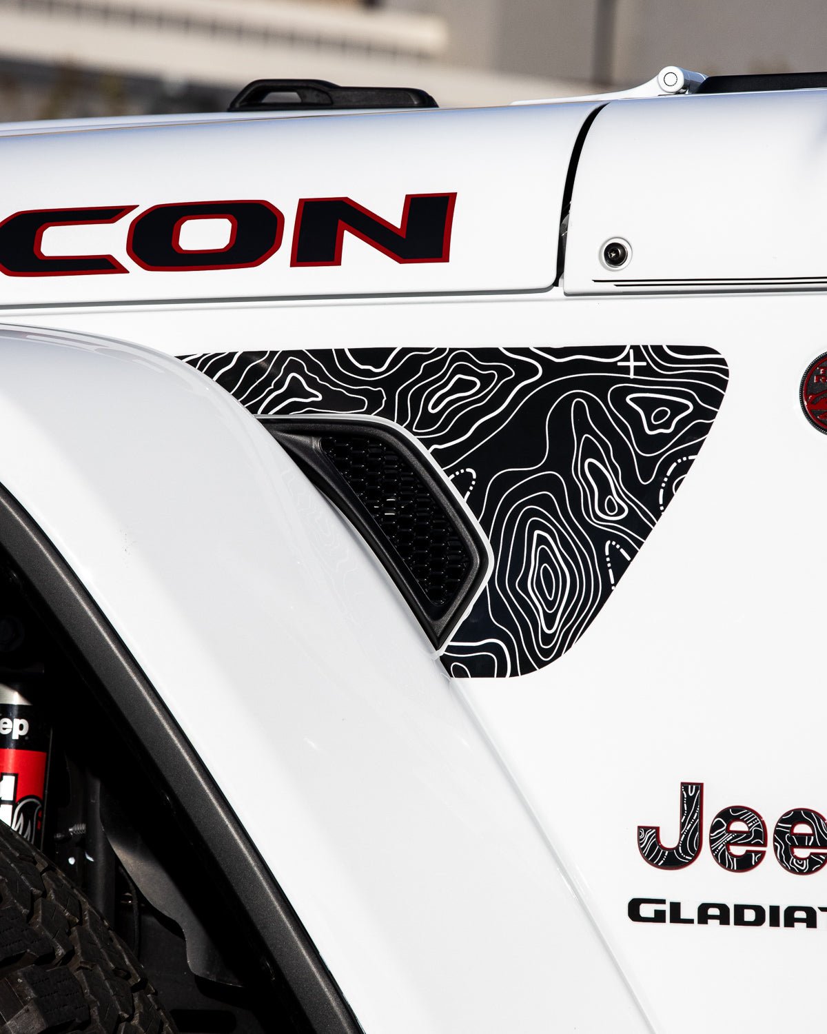 Fender Vent Decal Set | Topographical Map - fits Wrangler JL & Gladiator JT